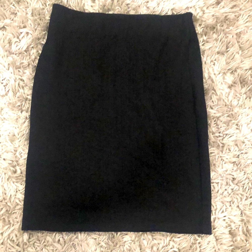Loft Outlet S Black Textured Knit waistband Pencil Skirt